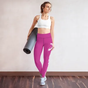 Athletic Apparatus Pink White logo Yoga Leggings