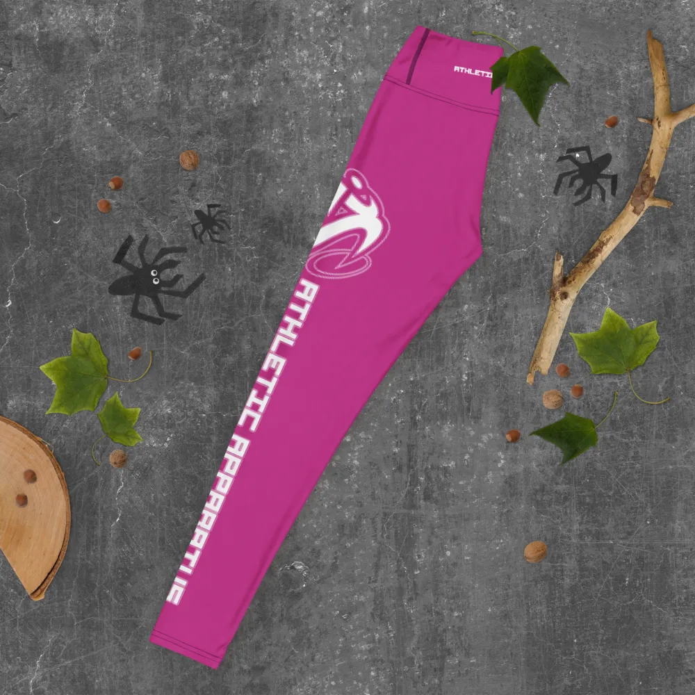 Athletic Apparatus Pink White logo Yoga Leggings
