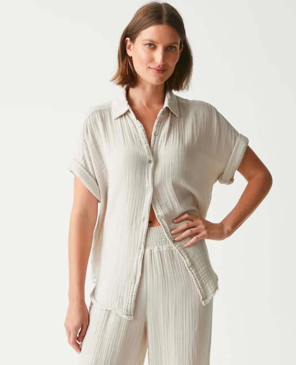 Bailey Gauze Short Sleeve Shirt Cement