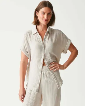 Bailey Gauze Short Sleeve Shirt Cement