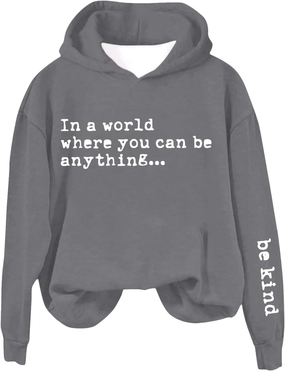 Be Kind Hoodies for Women Letter Print Funny Lightweight Sweatshirts Casual Long Sleeve Hood Top Streetwear Pullover