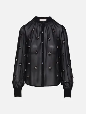 Bea Silk Blouse in Noir