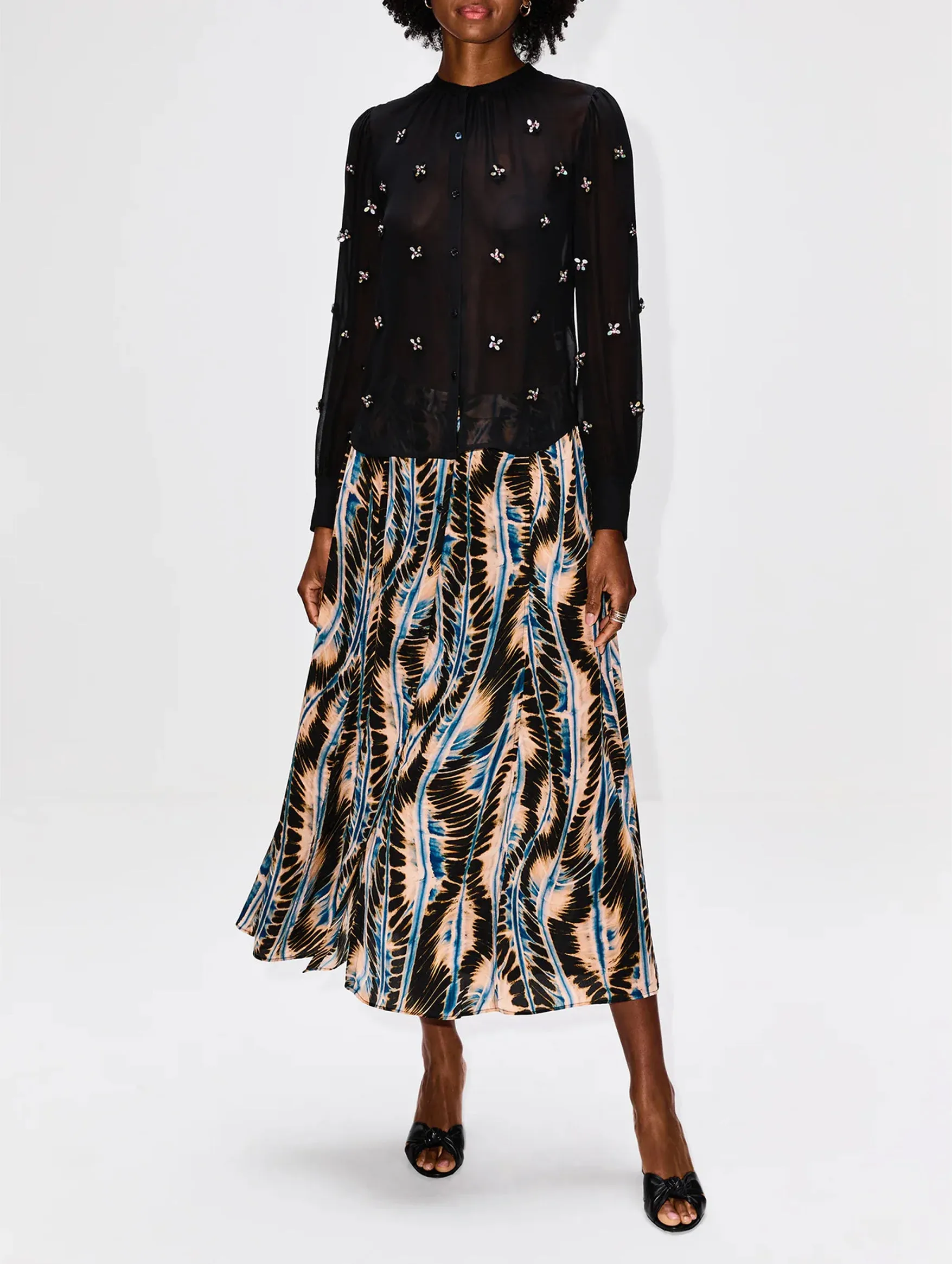 Bea Silk Blouse in Noir