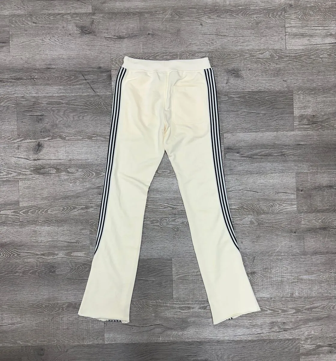 BKYS 'Stripped' Fleece Stacked Pants (Off White) P1264