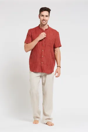 Brain Tree Hemp Grandpa Short Sleeve Shirt - Line Brick