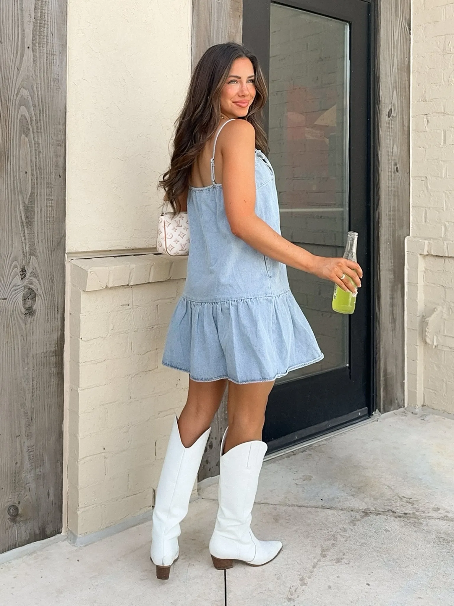 Catching Stars Denim Mini Dress