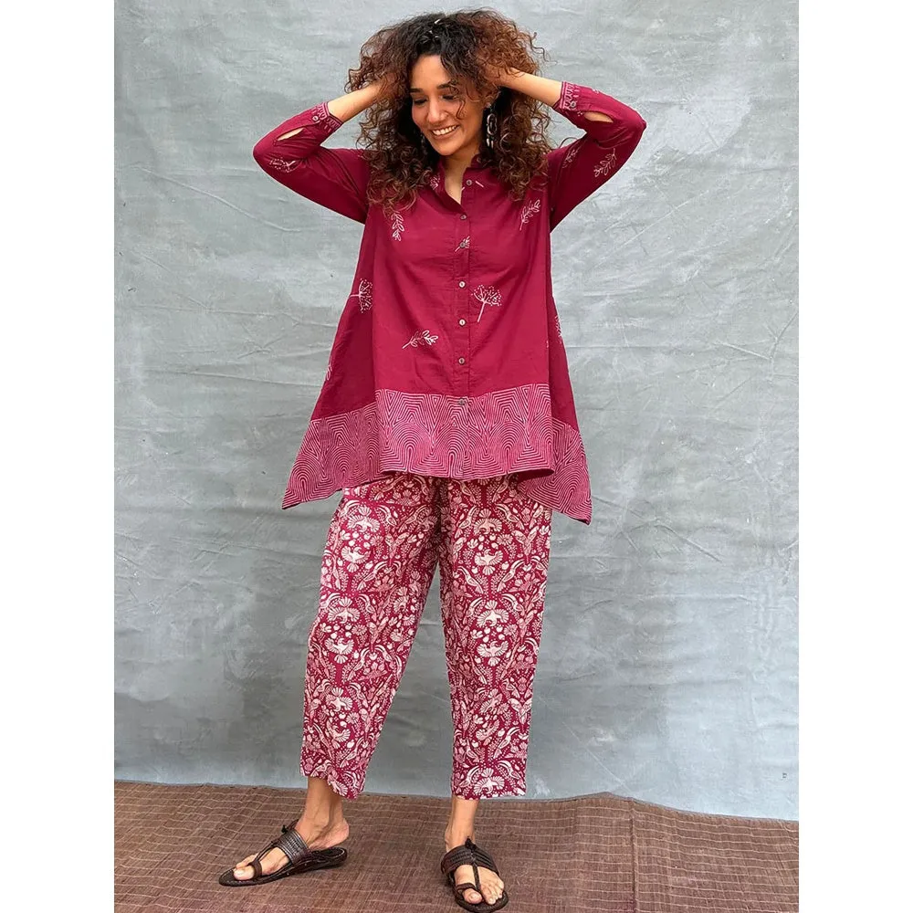 Chidiyaa Soil Chirp Of Dawn Block Printed Cotton Tunic