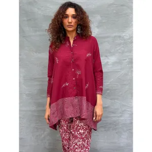 Chidiyaa Soil Chirp Of Dawn Block Printed Cotton Tunic