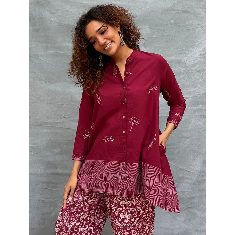 Chidiyaa Soil Chirp Of Dawn Block Printed Cotton Tunic