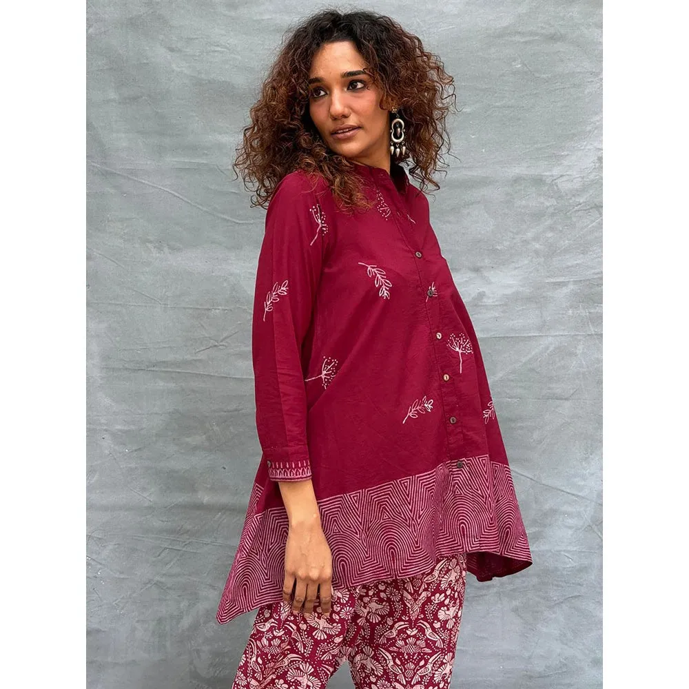 Chidiyaa Soil Chirp Of Dawn Block Printed Cotton Tunic