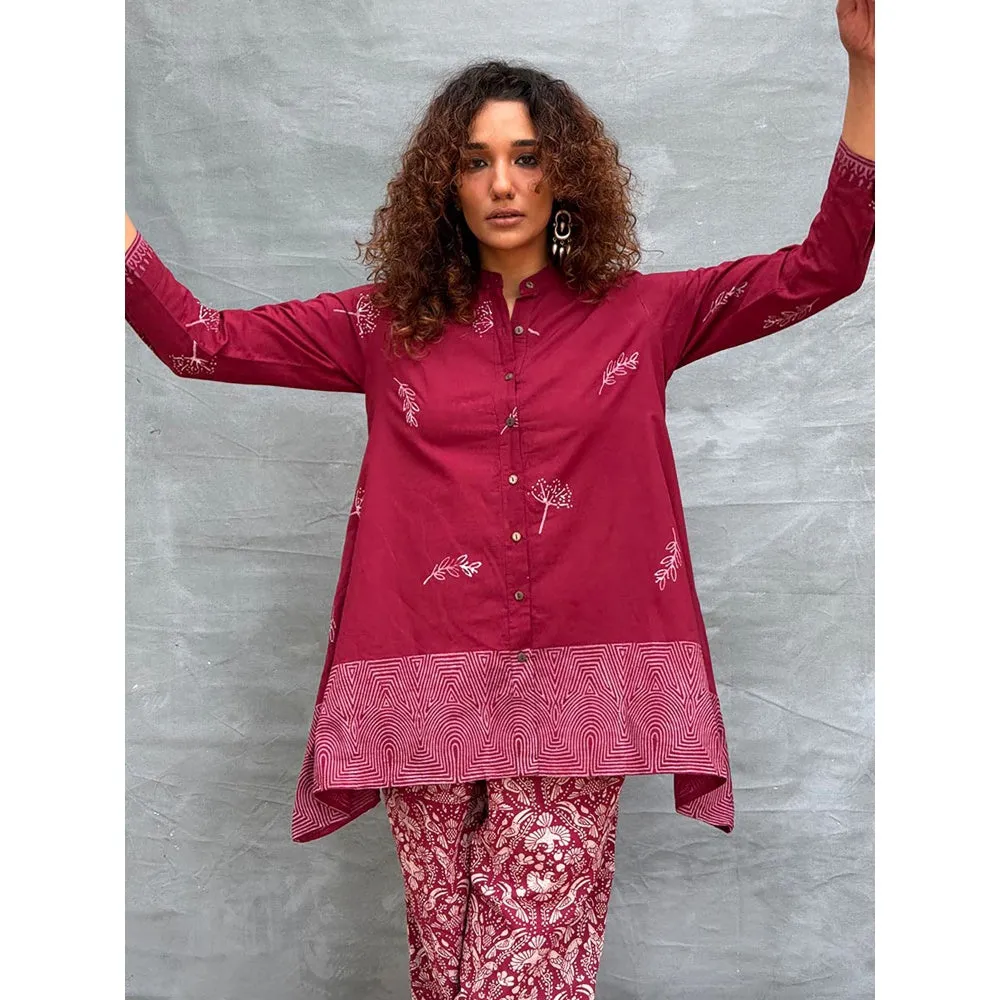 Chidiyaa Soil Chirp Of Dawn Block Printed Cotton Tunic