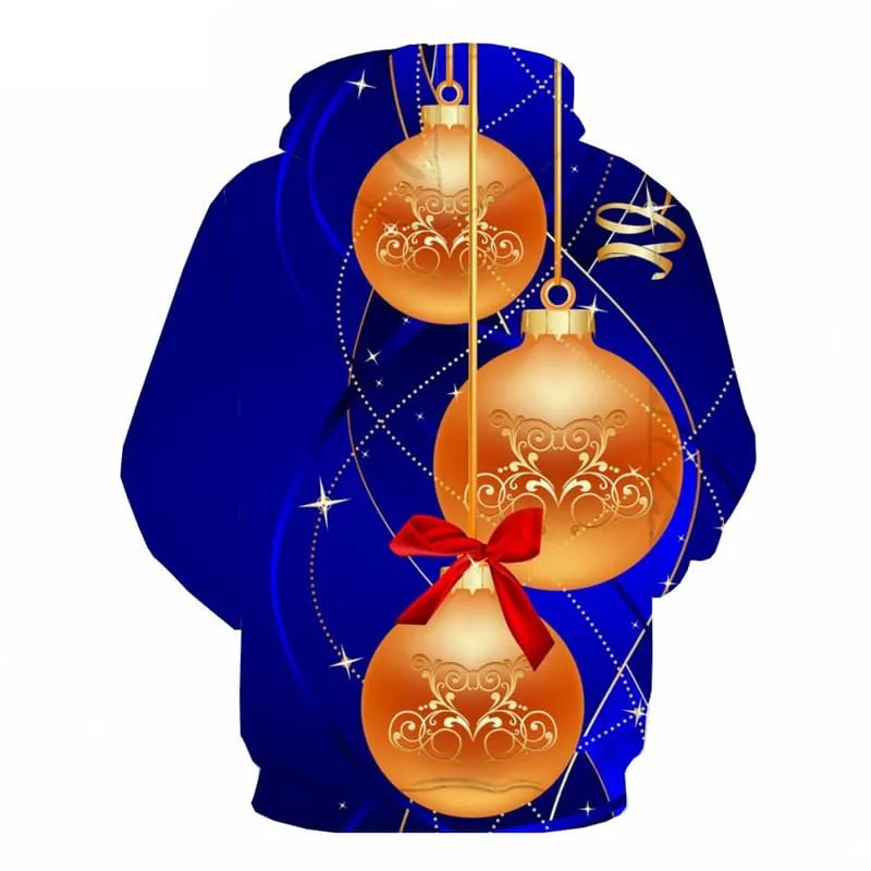 Christmas Hoodie Men New Year Hoody Anime Blue Sweatshirt Printed Party 3d Printed