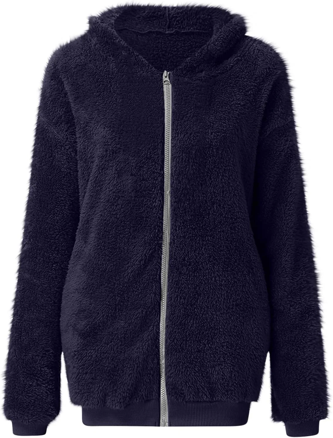 Cozy Fluffy Hoodie Women Fall/Winter Clothes Womens Hoodies Sherpa Pullover Zip Up Fuzzy Fleece Oversized Hoodie