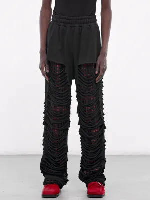 Cut-Hole Sweat Pants (HB-PT-4236-BLACK)