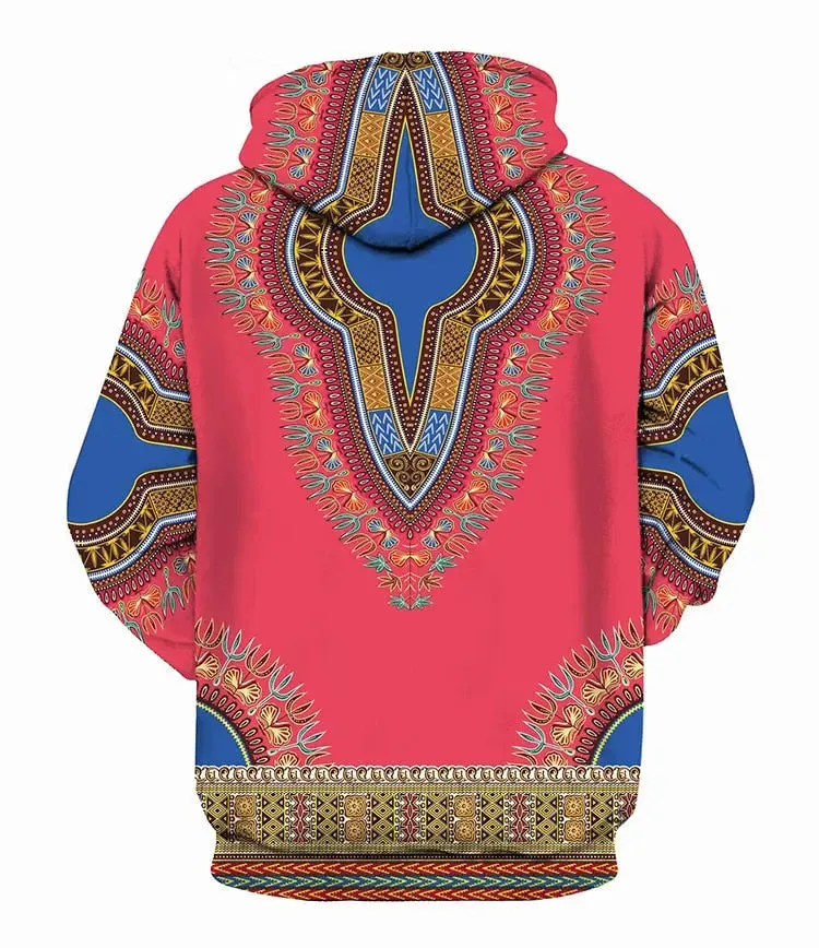 Dashiki Print Hoodie Pullover Men Casual 3D Hoodies Sweatshirts