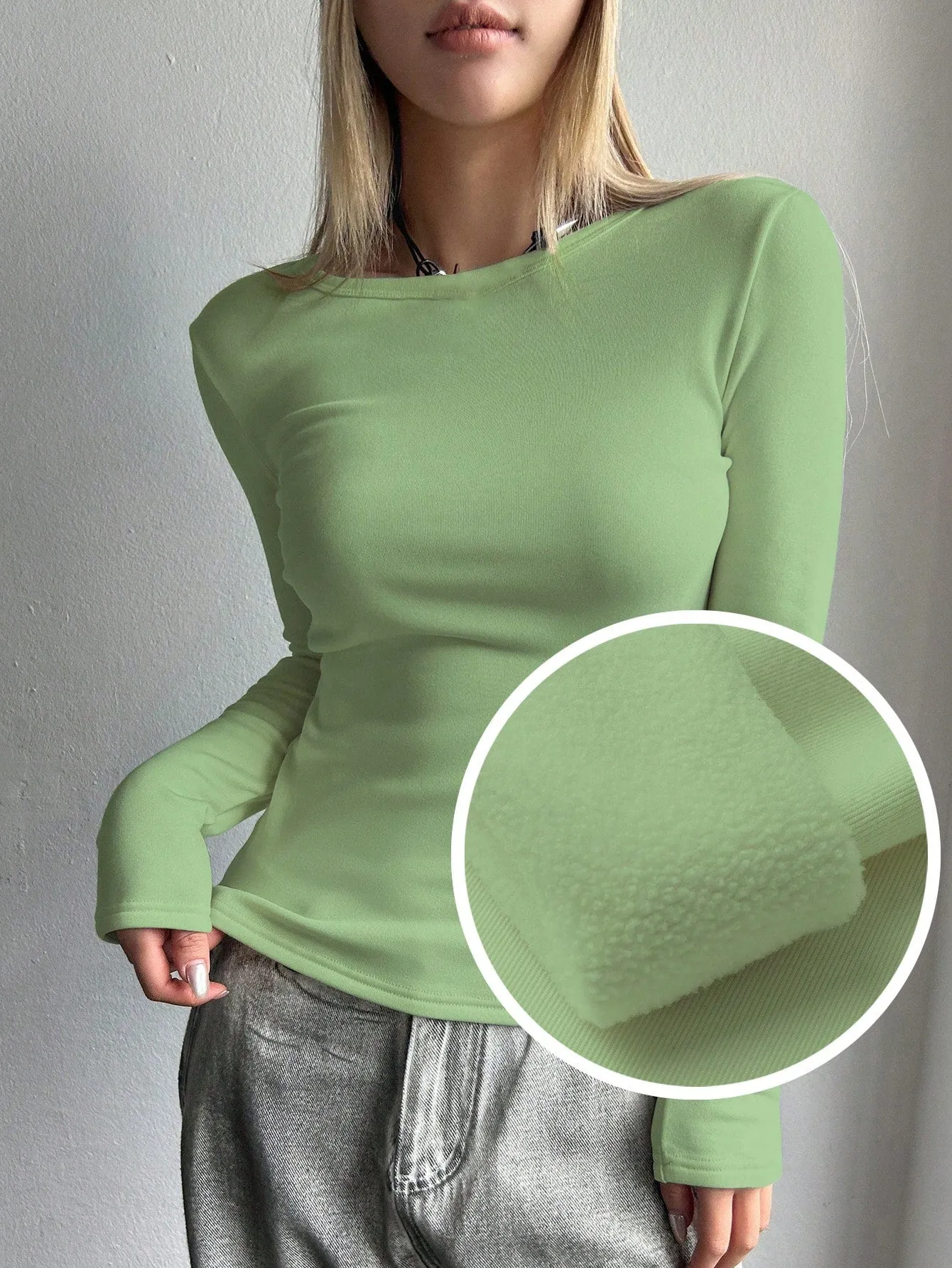 DAZY Solid Round Neck Tee