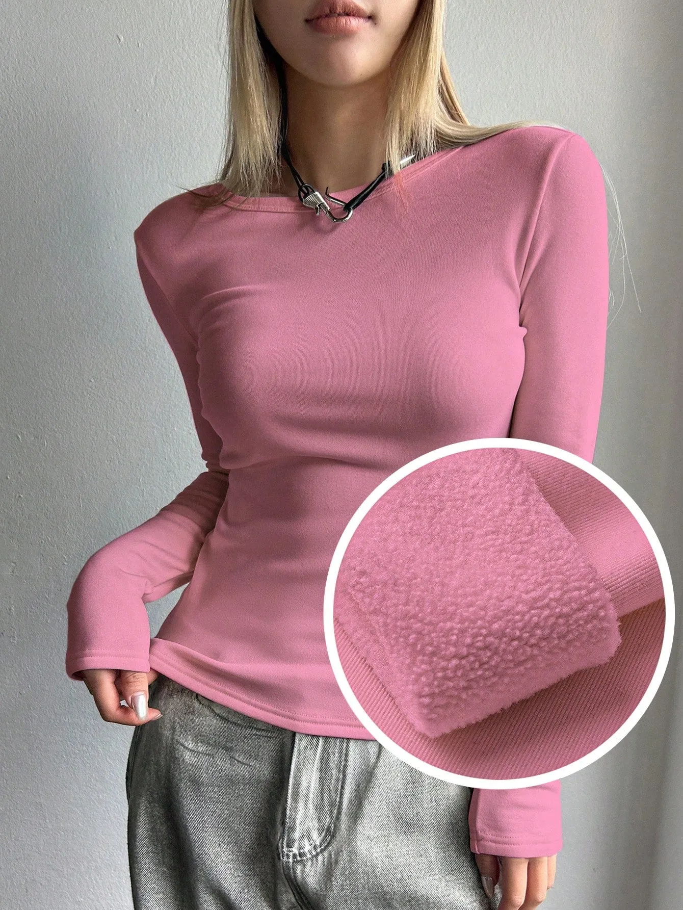 DAZY Solid Round Neck Tee