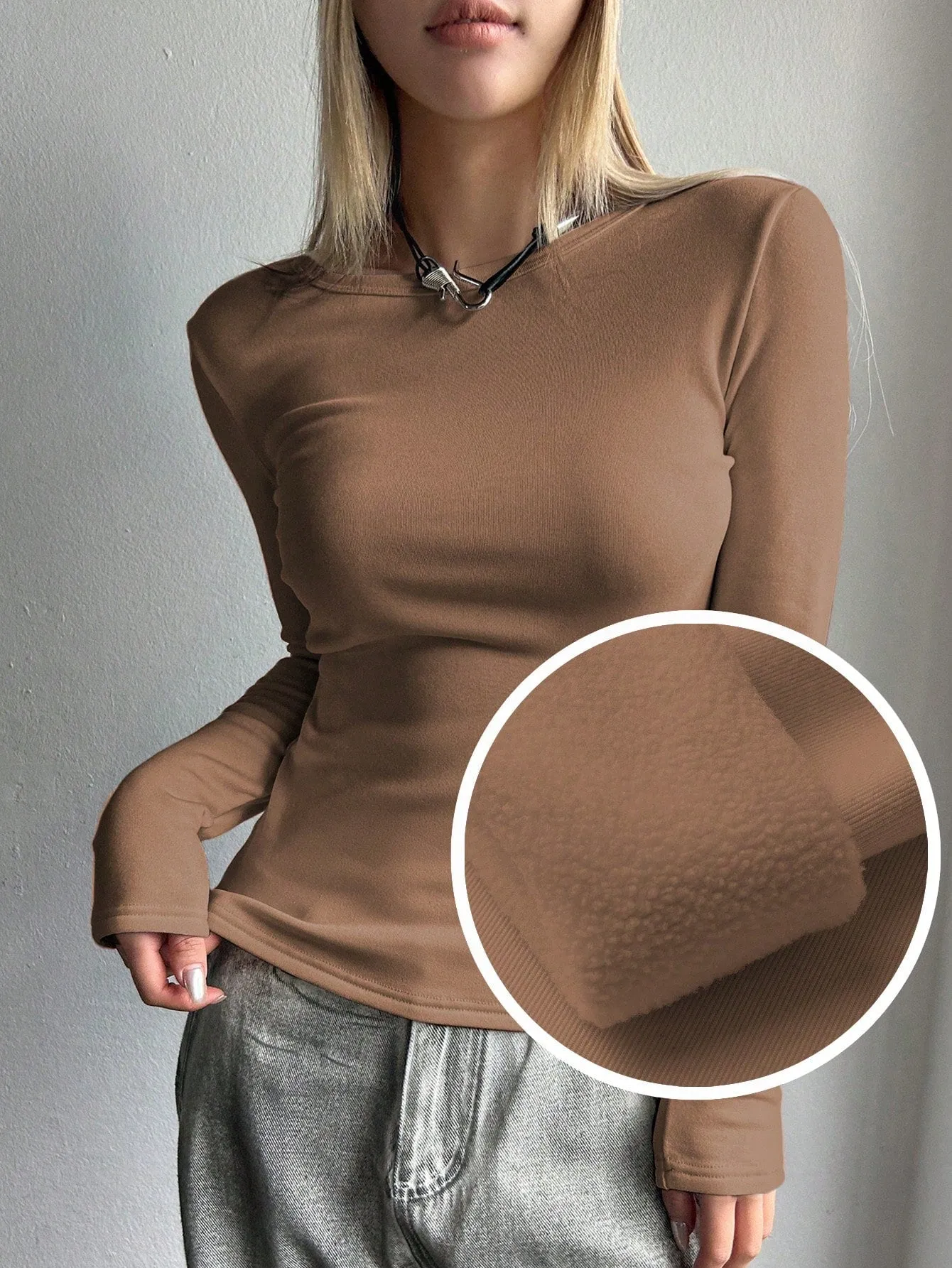 DAZY Solid Round Neck Tee