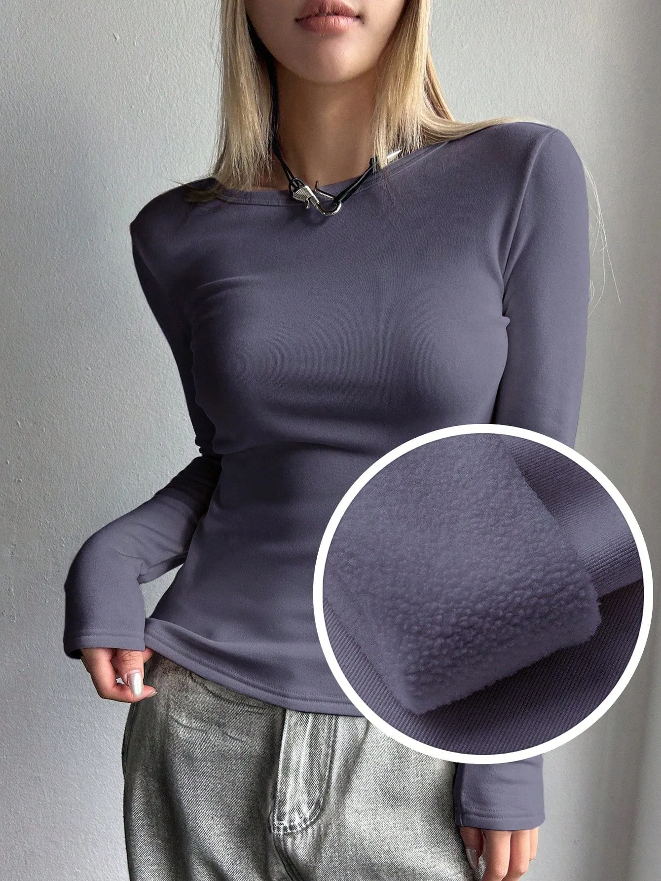 DAZY Solid Round Neck Tee
