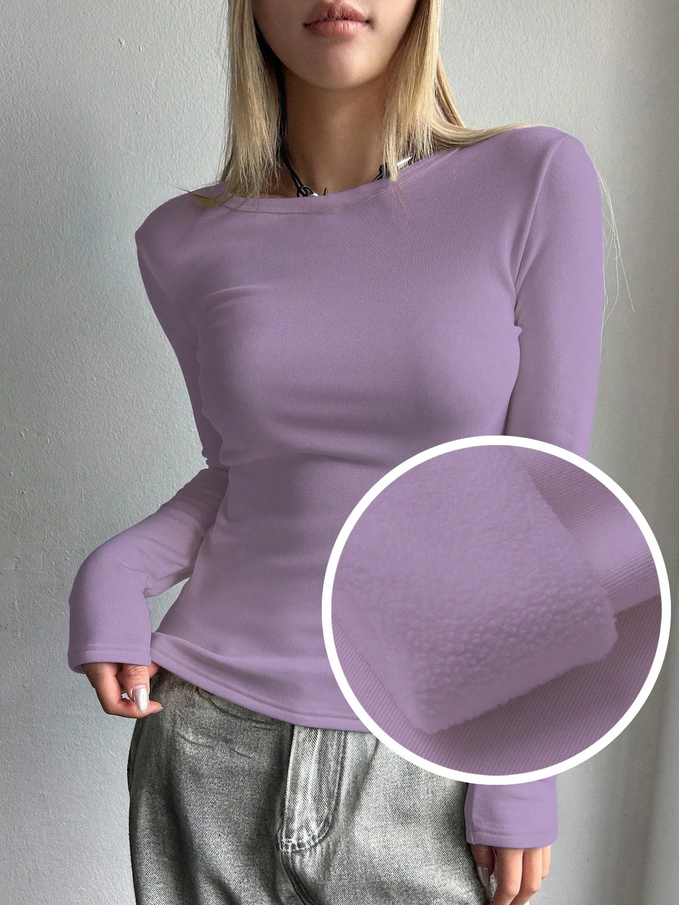 DAZY Solid Round Neck Tee