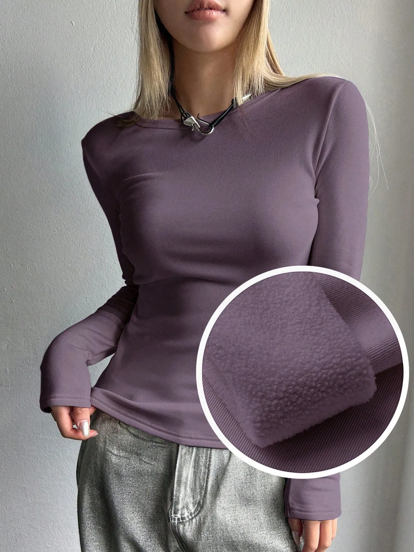 DAZY Solid Round Neck Tee