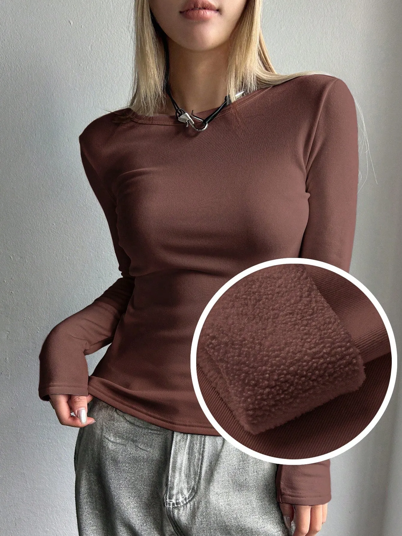 DAZY Solid Round Neck Tee