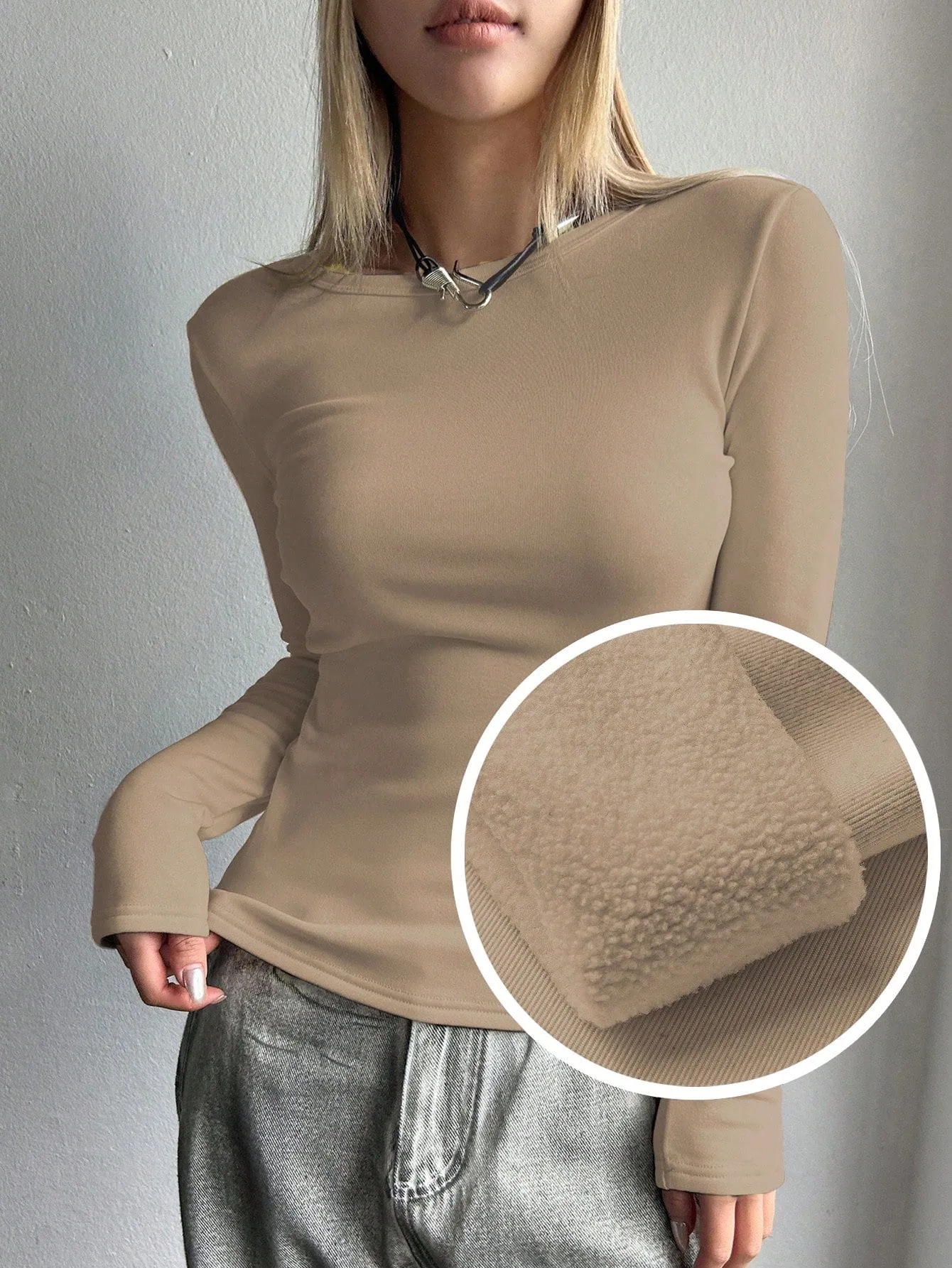 DAZY Solid Round Neck Tee