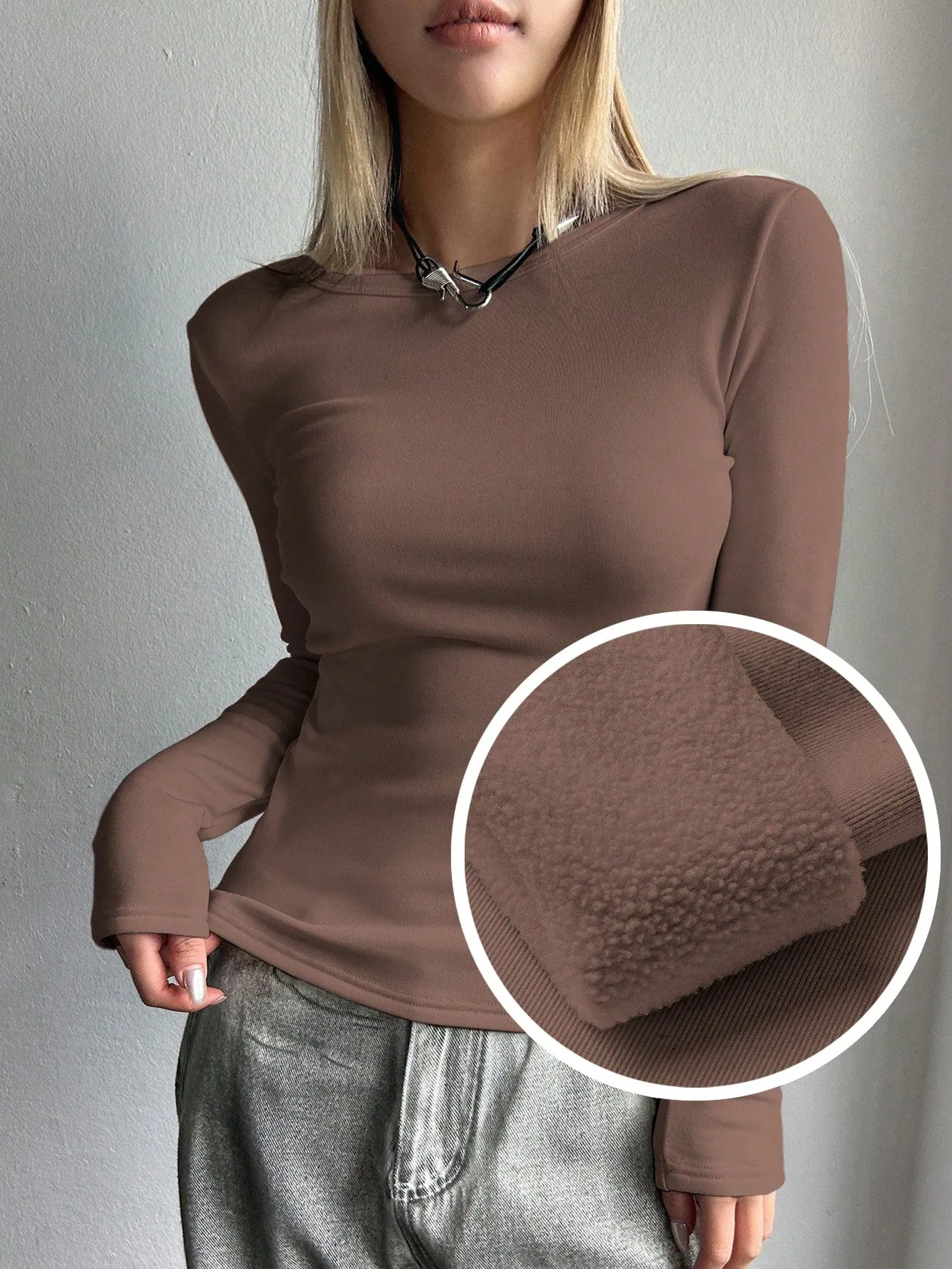 DAZY Solid Round Neck Tee