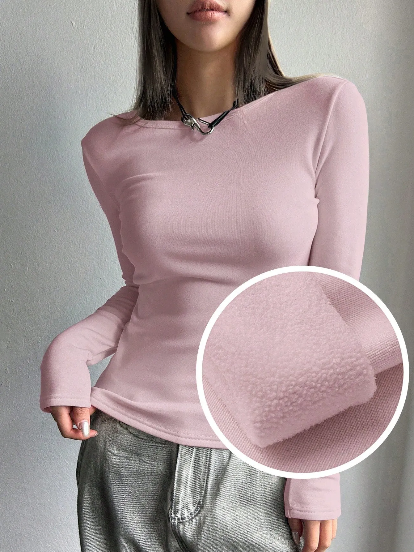 DAZY Solid Round Neck Tee