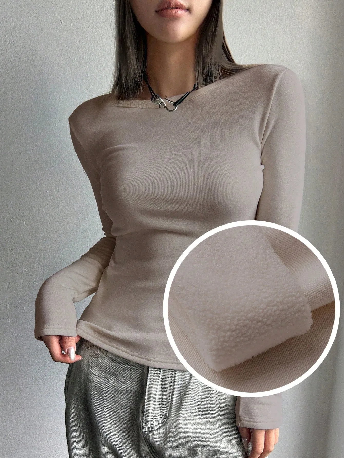 DAZY Solid Round Neck Tee
