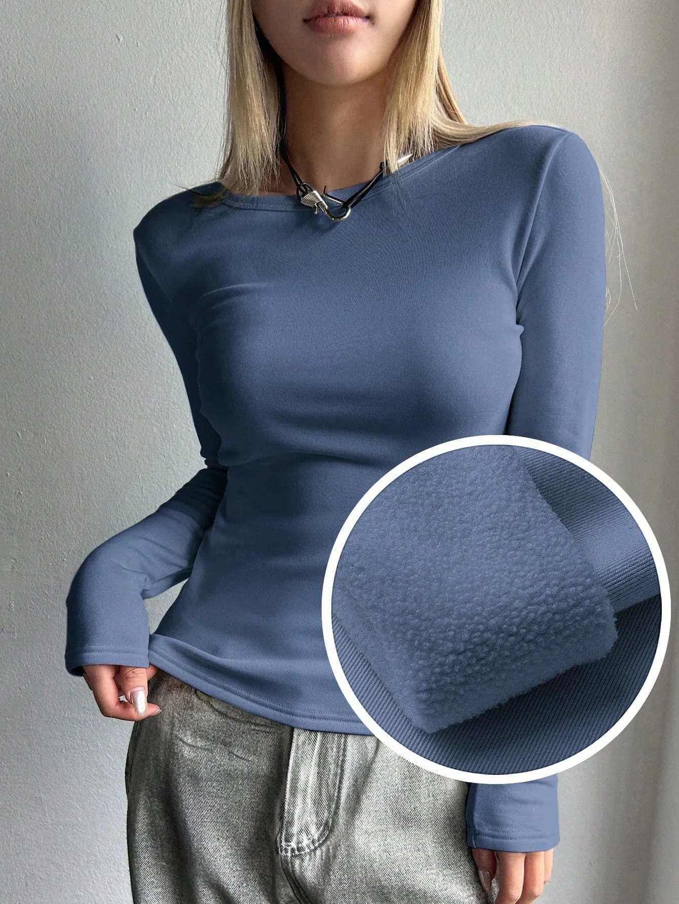 DAZY Solid Round Neck Tee