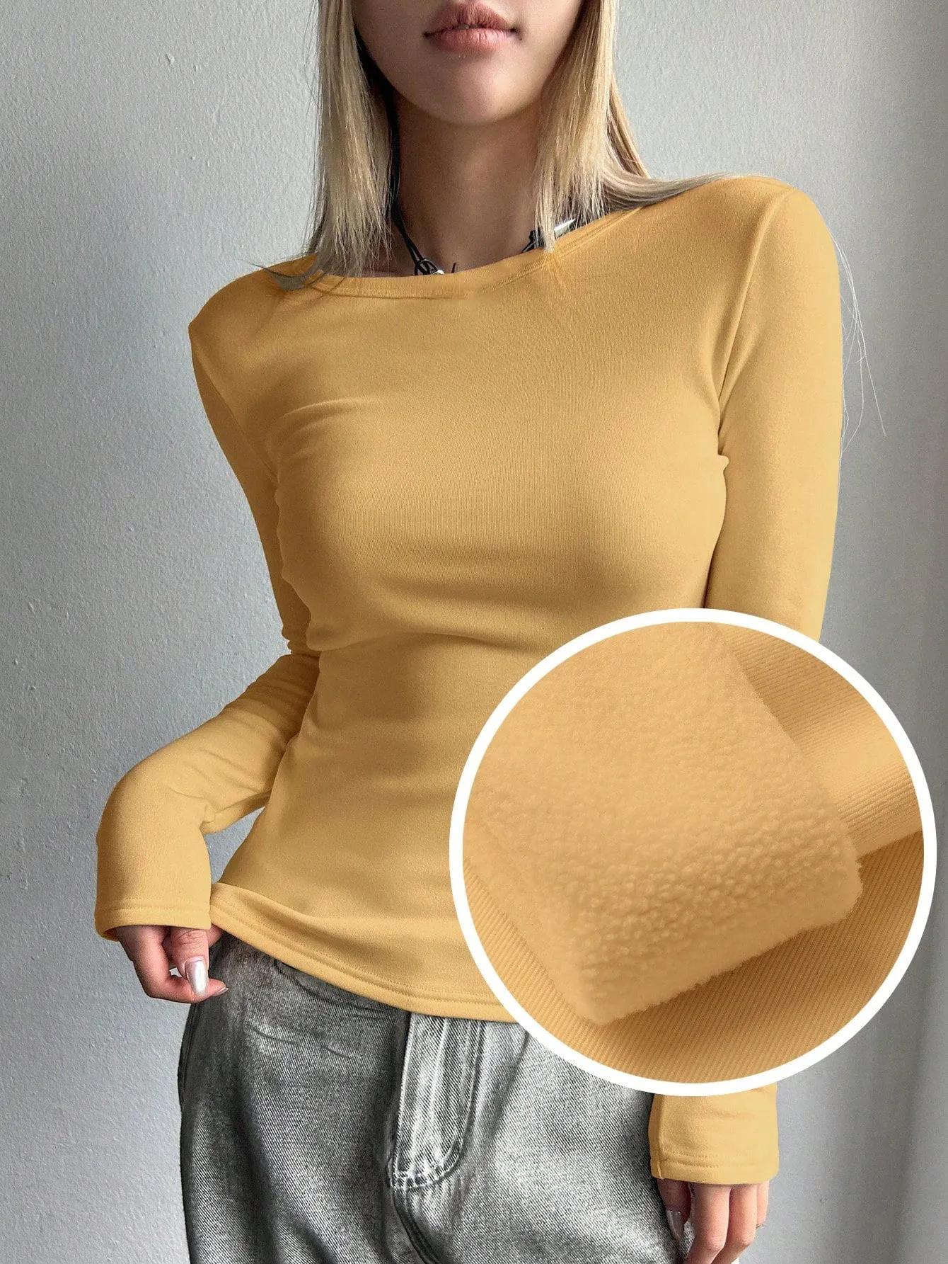 DAZY Solid Round Neck Tee