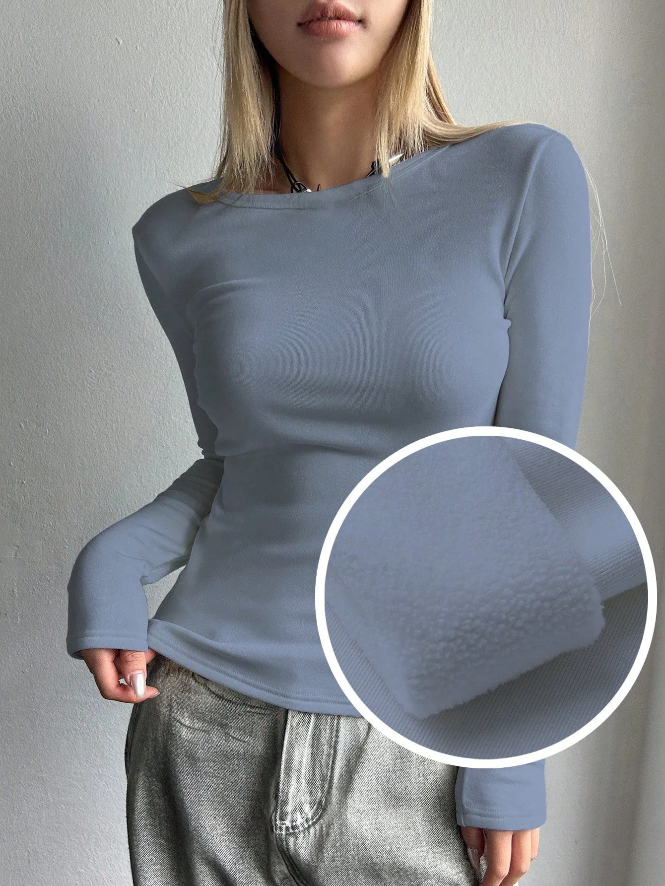 DAZY Solid Round Neck Tee
