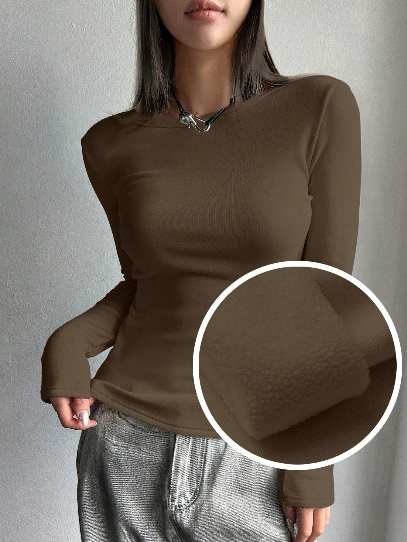 DAZY Solid Round Neck Tee