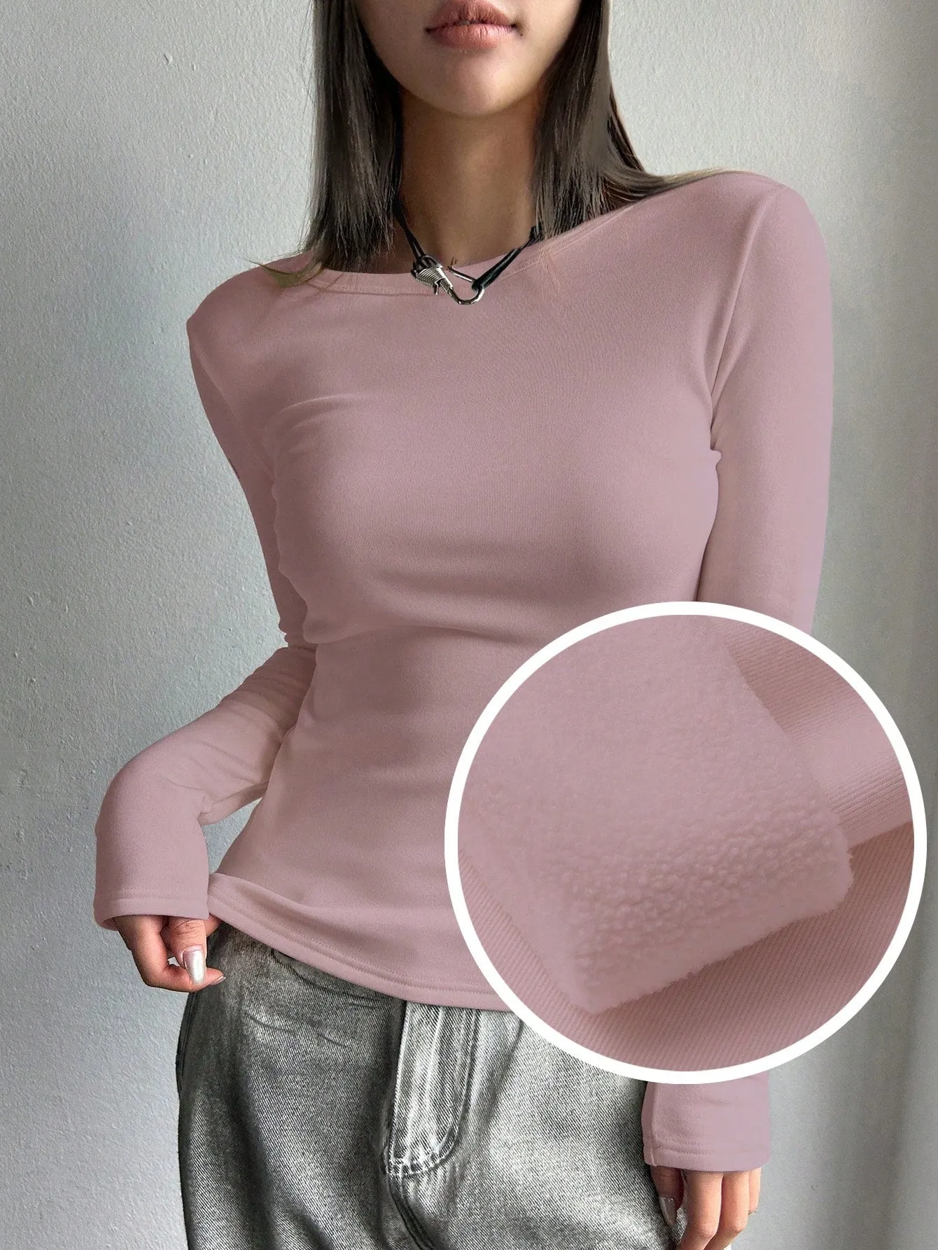 DAZY Solid Round Neck Tee