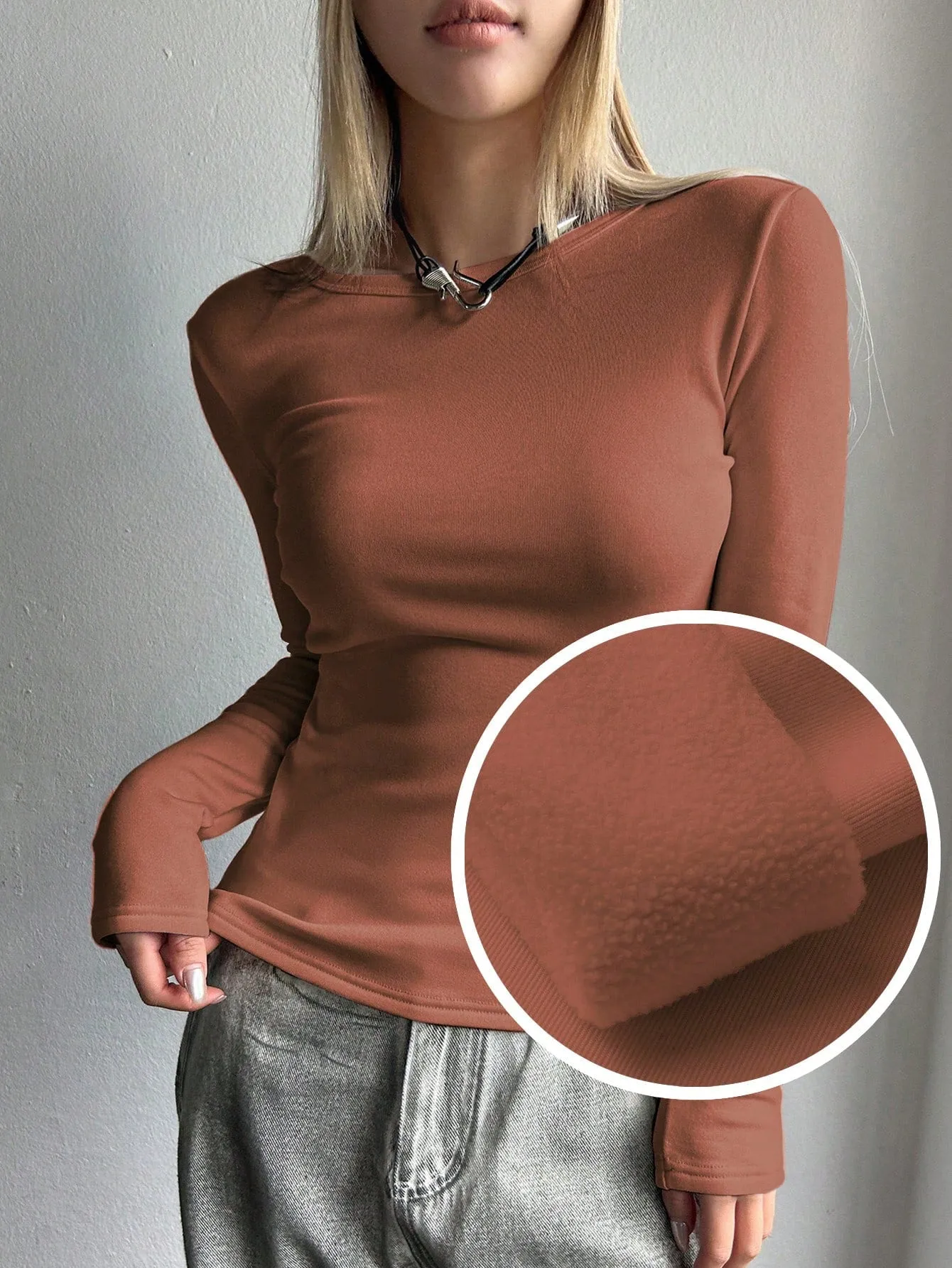 DAZY Solid Round Neck Tee