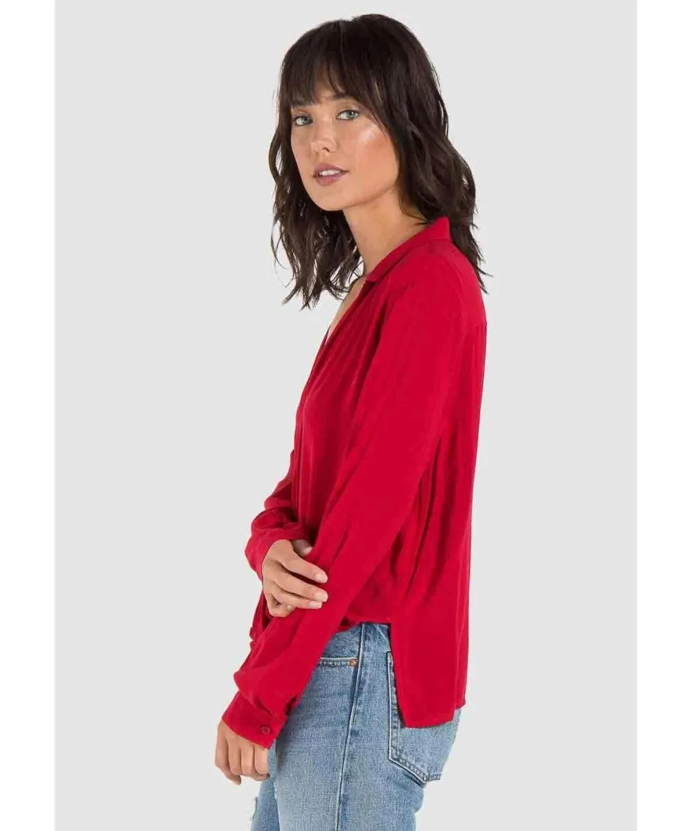 Drape Front Long Sleeve