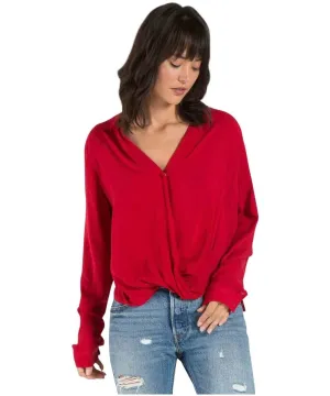 Drape Front Long Sleeve