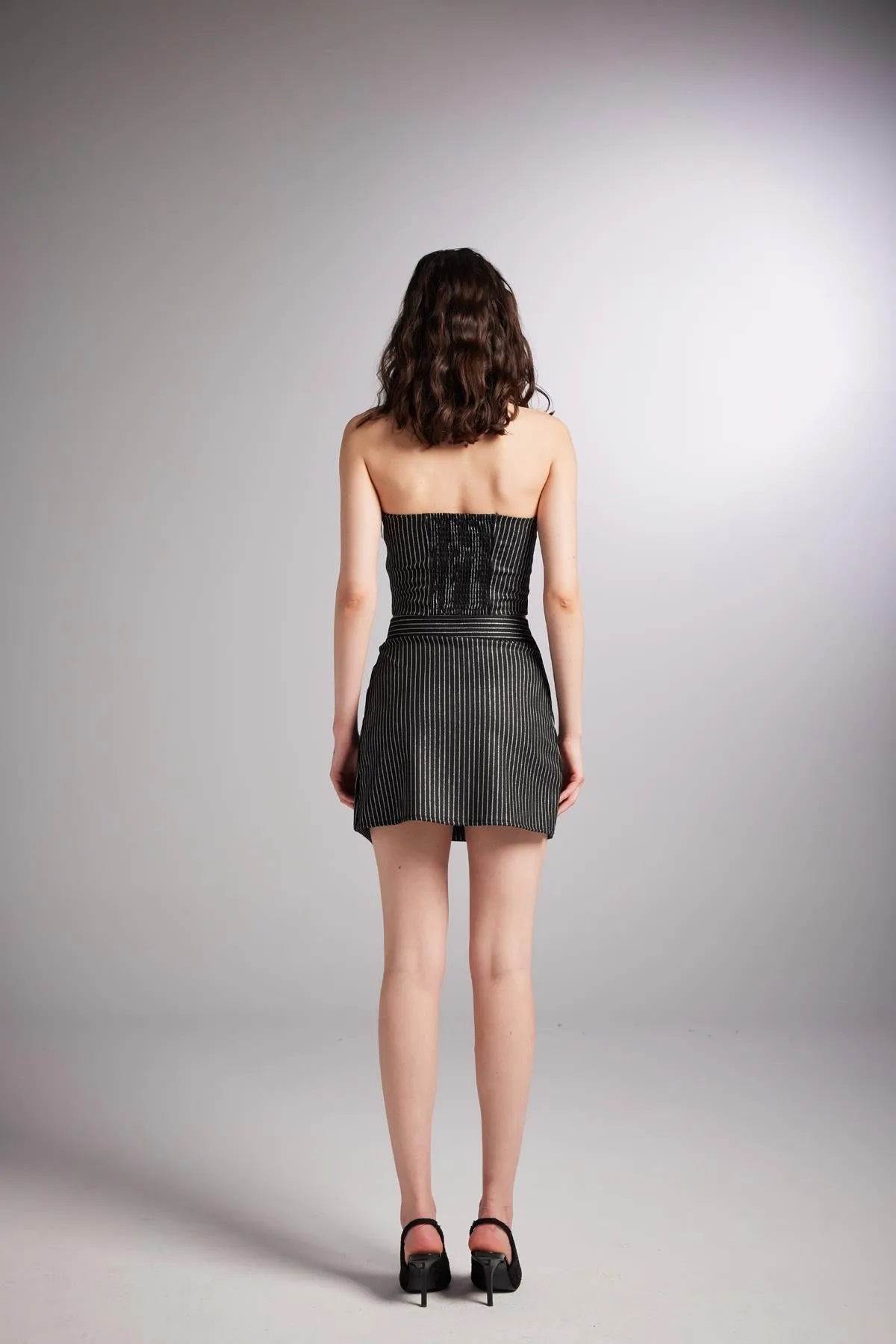 Eden Asymmetrical Waist Mini Skirt Black