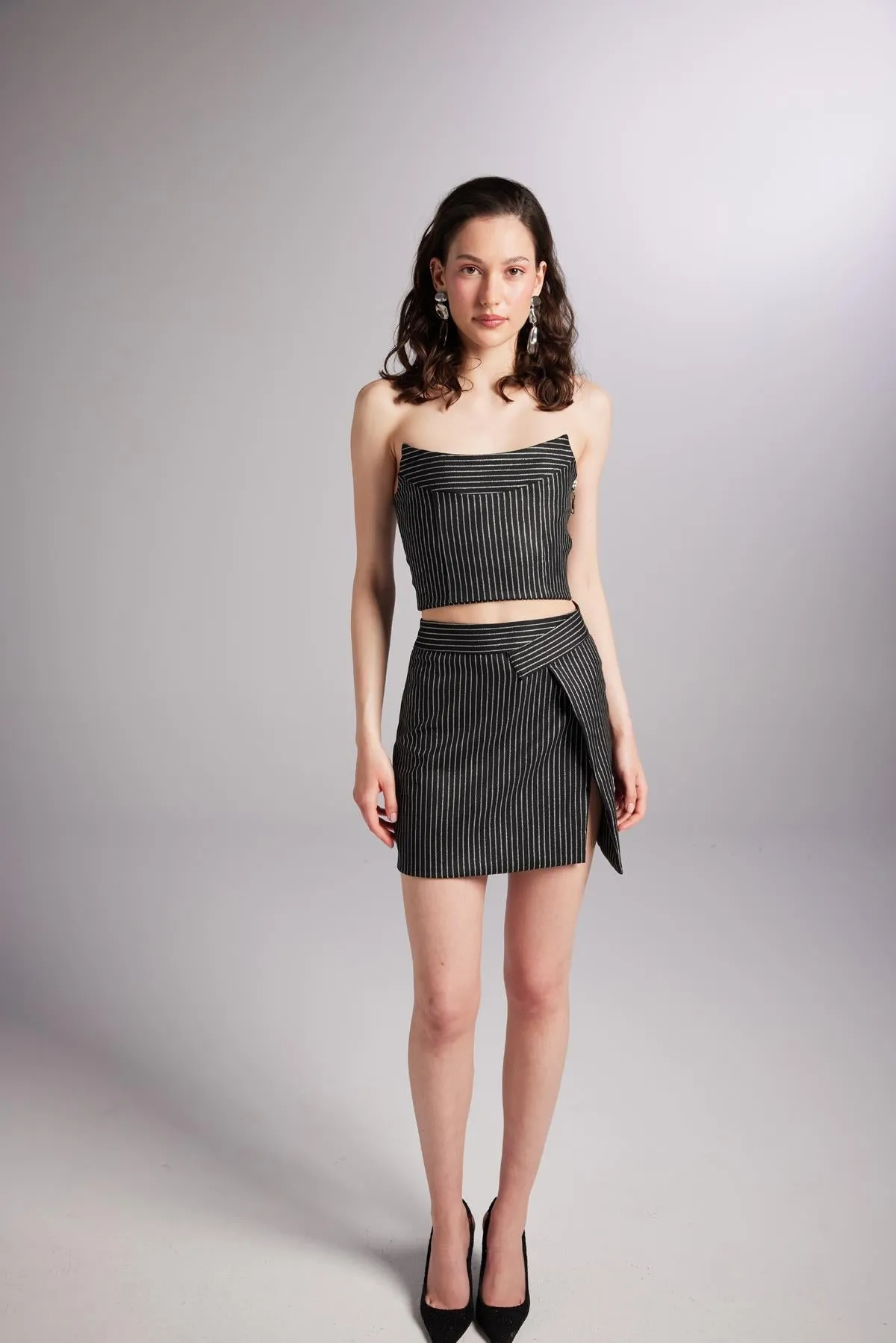 Eden Asymmetrical Waist Mini Skirt Black
