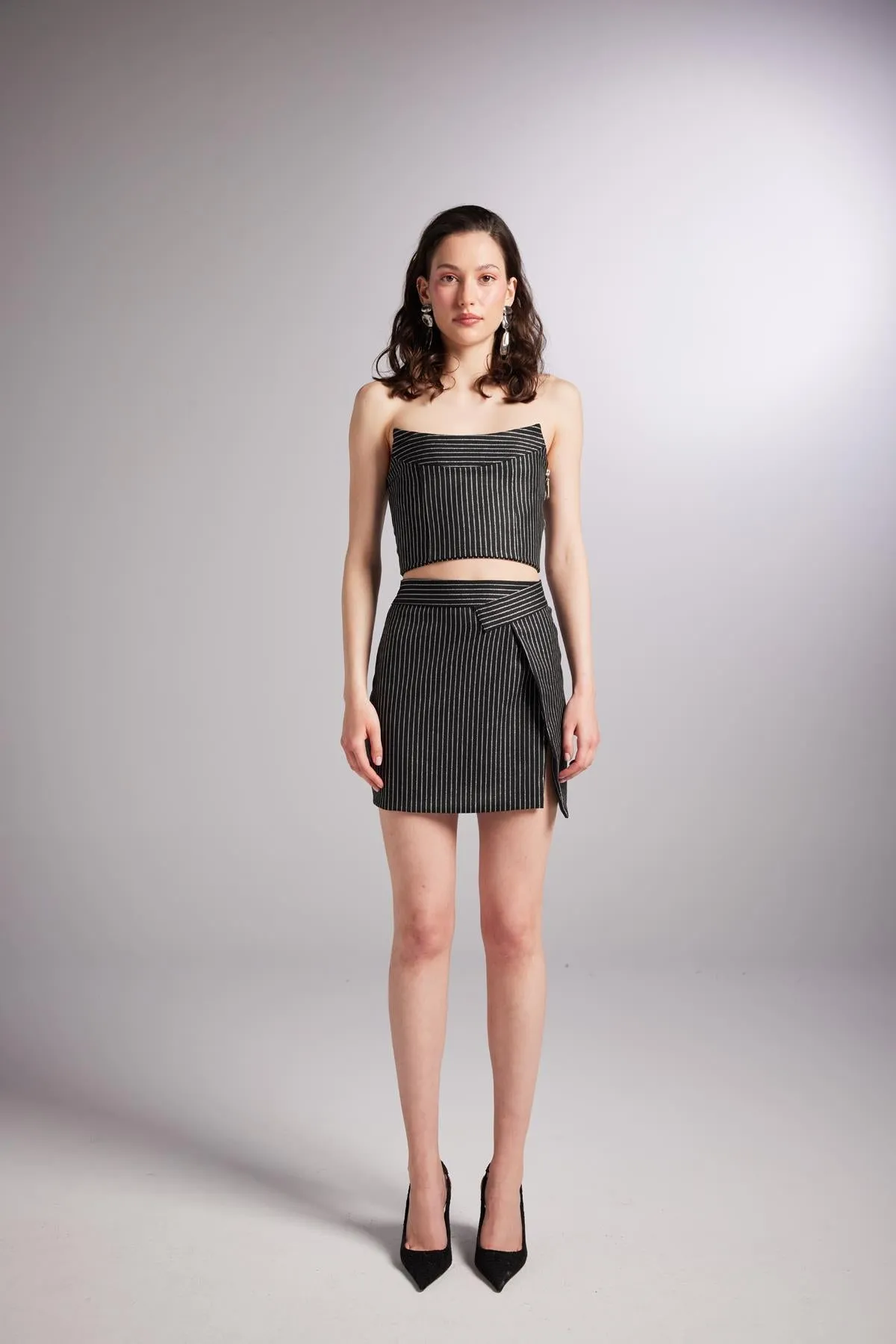 Eden Asymmetrical Waist Mini Skirt Black
