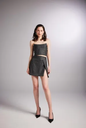 Eden Asymmetrical Waist Mini Skirt Black