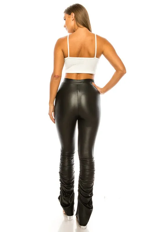 Faux Leather Scrunch Pants