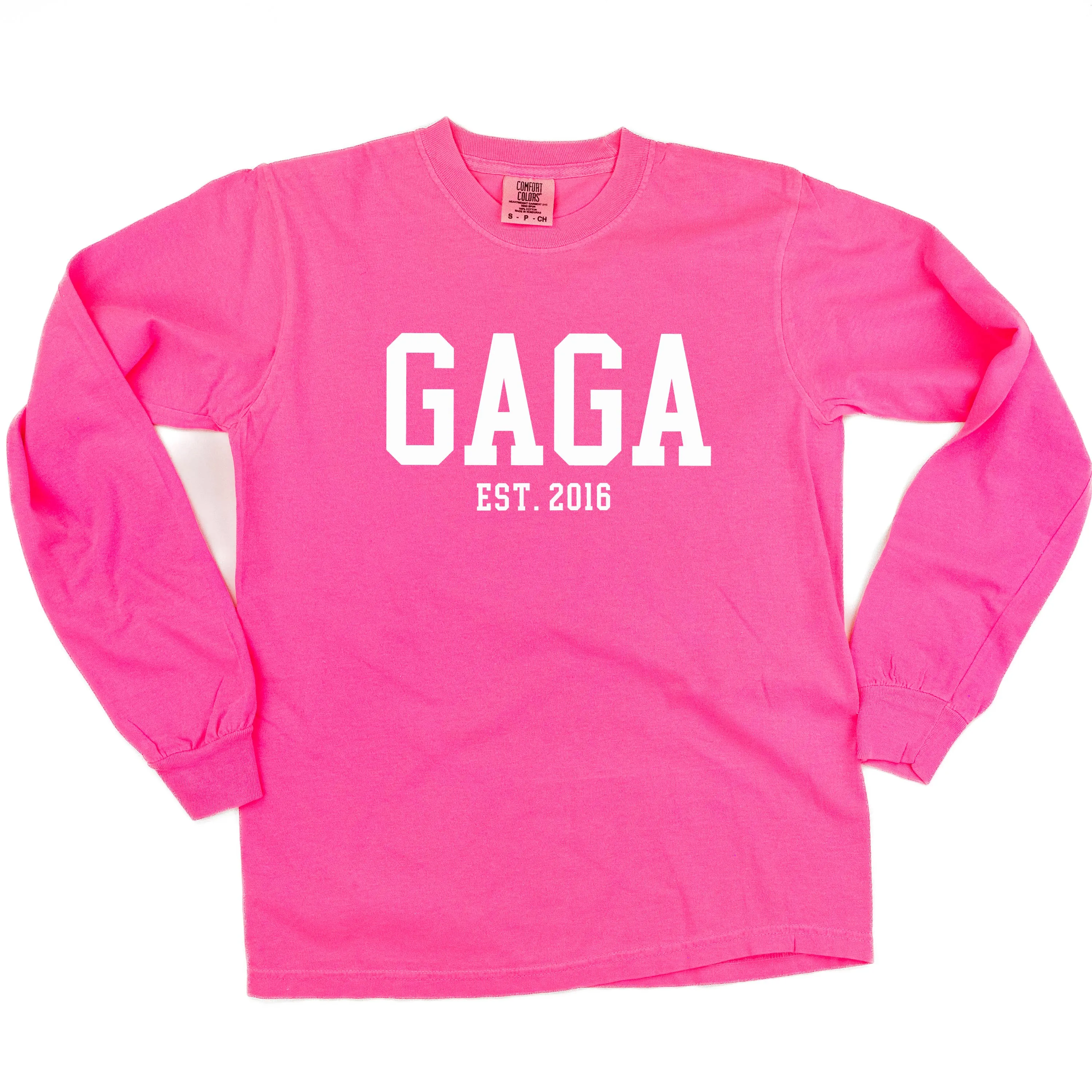Gaga - EST. (Select Your Year) - LONG SLEEVE COMFORT COLORS TEE