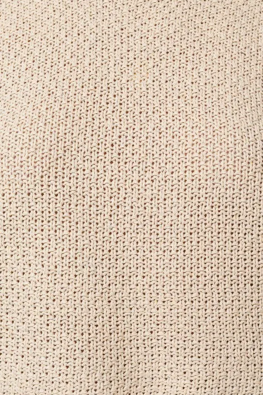 GILLI Puff Sleeve Round Neck Texture Sweater Top