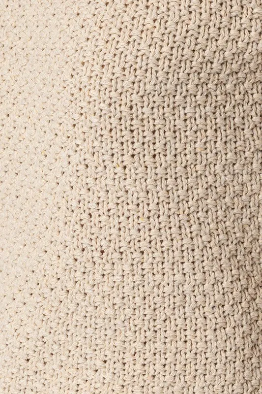 GILLI Puff Sleeve Round Neck Texture Sweater Top