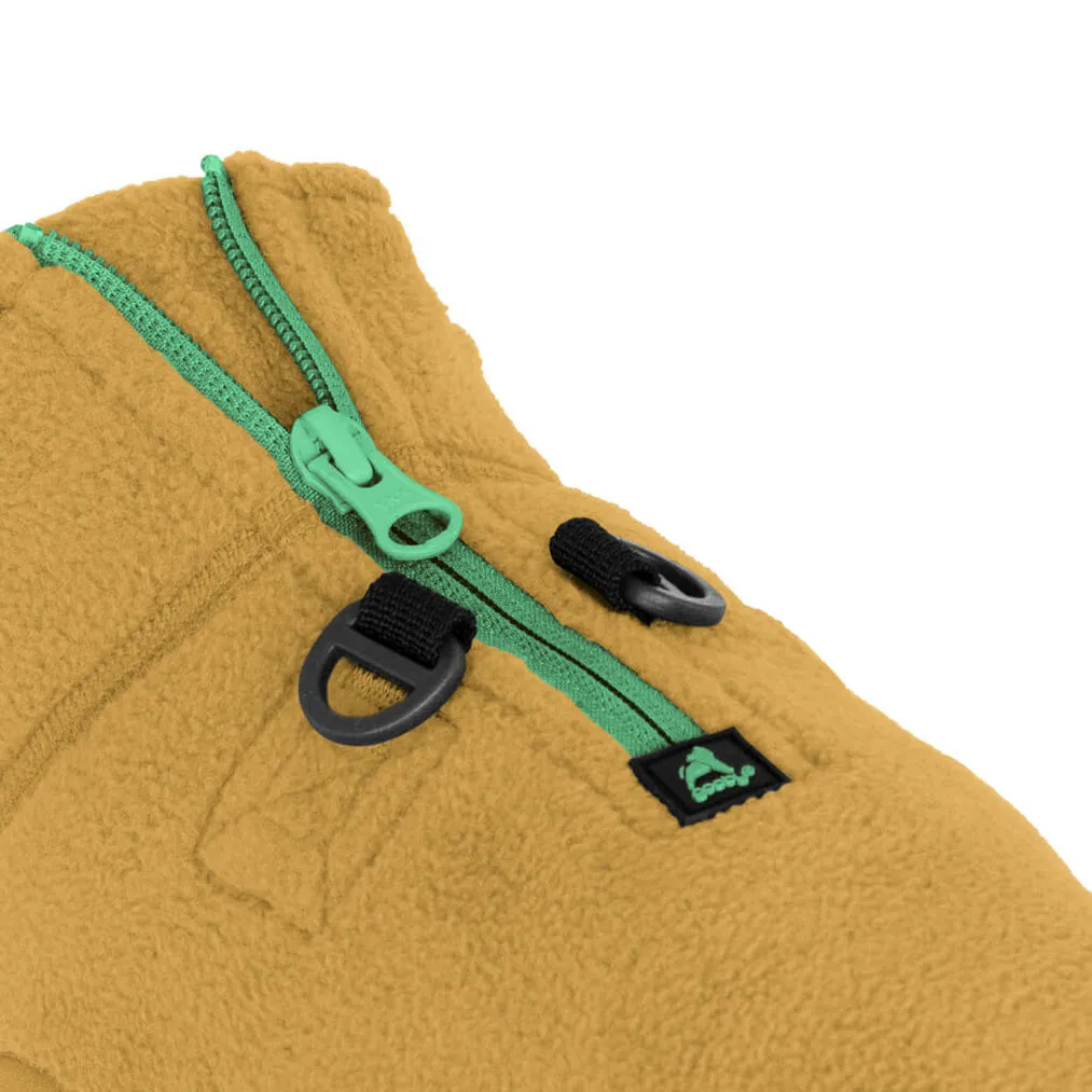 half zip-up fleece vest - sand