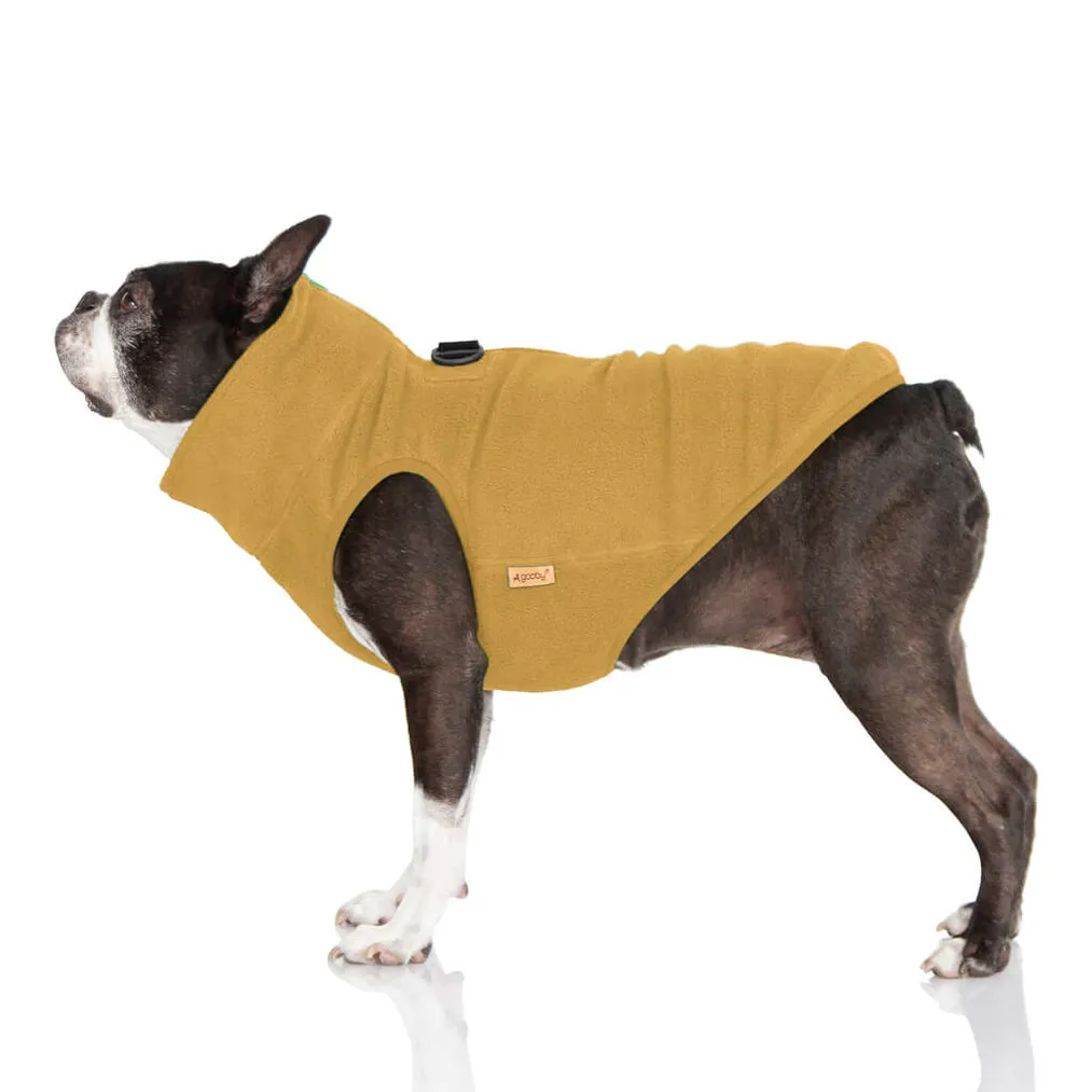 half zip-up fleece vest - sand
