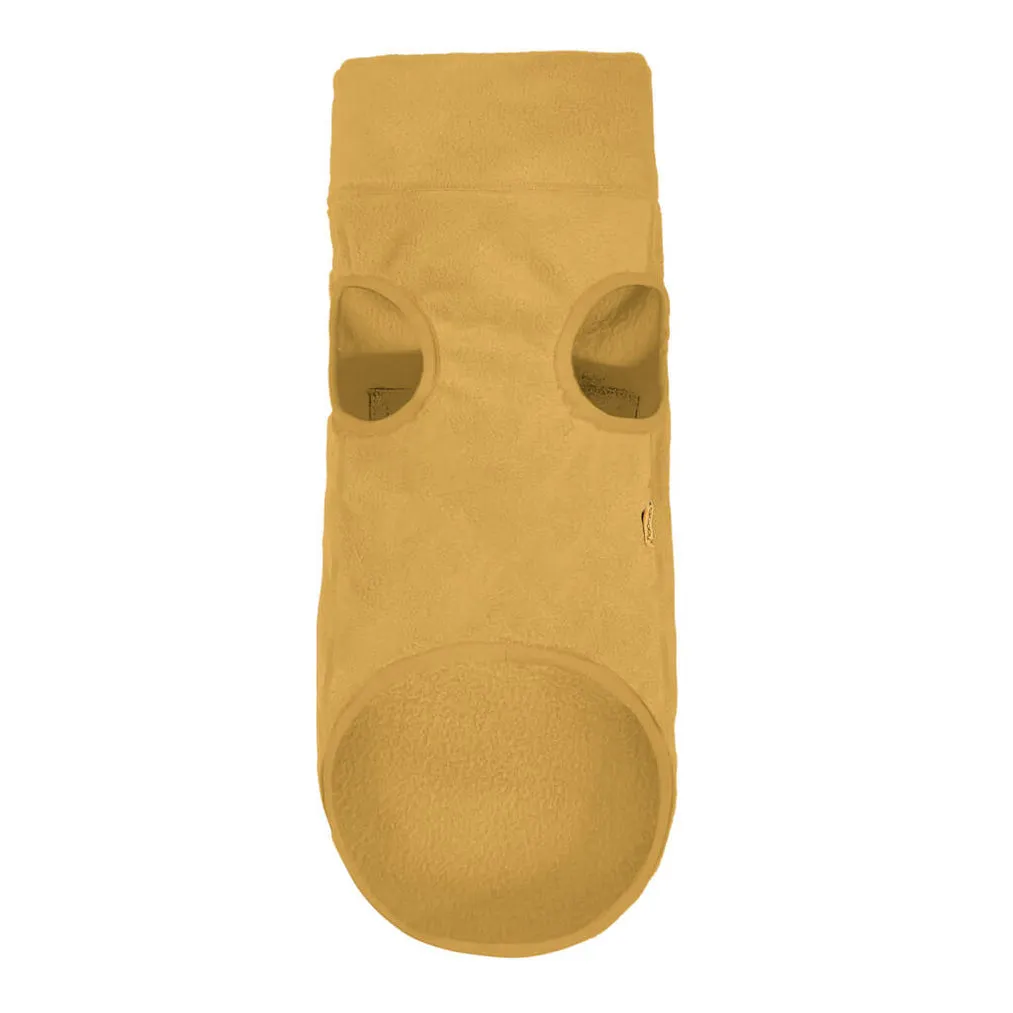 half zip-up fleece vest - sand