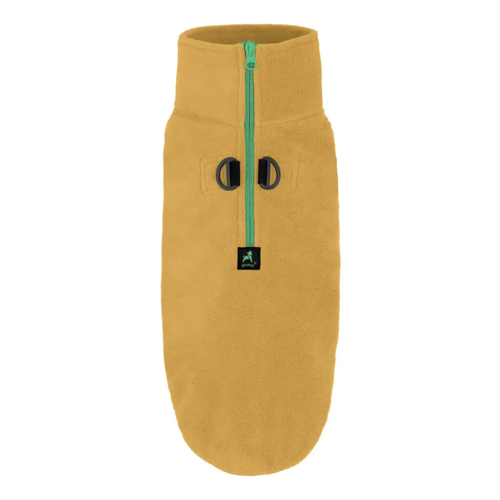 half zip-up fleece vest - sand
